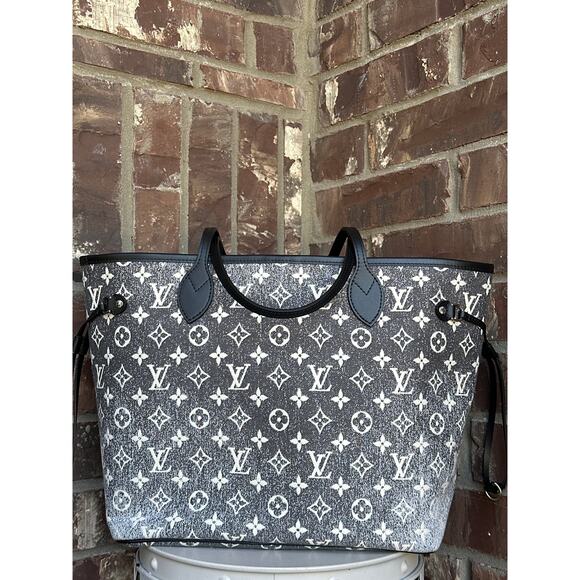 Louis Vuitton Neverfull NM Tote Monogram Jacquard Denim MM 76789 - Picture 1 of 9